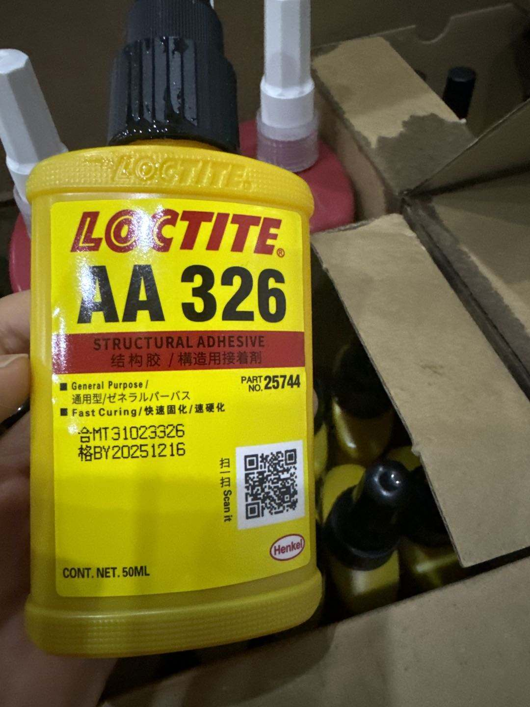 FM25 Loctiter Henkle AA326 50ml ความหนืดปานกลางกาวอะคริลิคกาวโครงสร้างสำหรับ Fast Cure และแรงเฉือนสูง